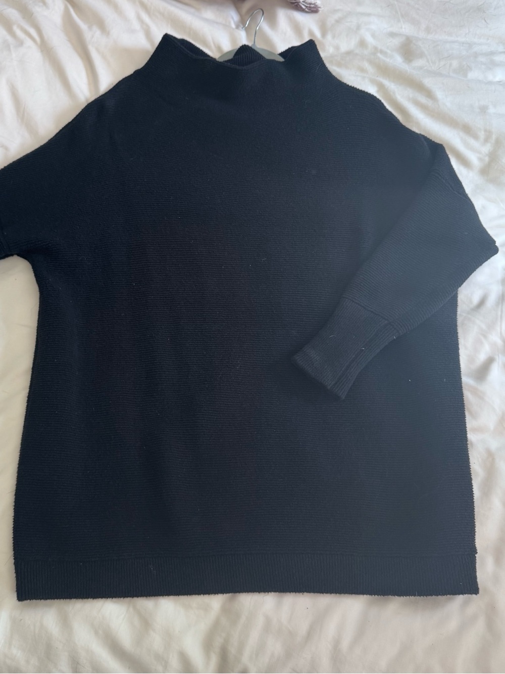 Free People Black Mock Neck Sweater Tunic